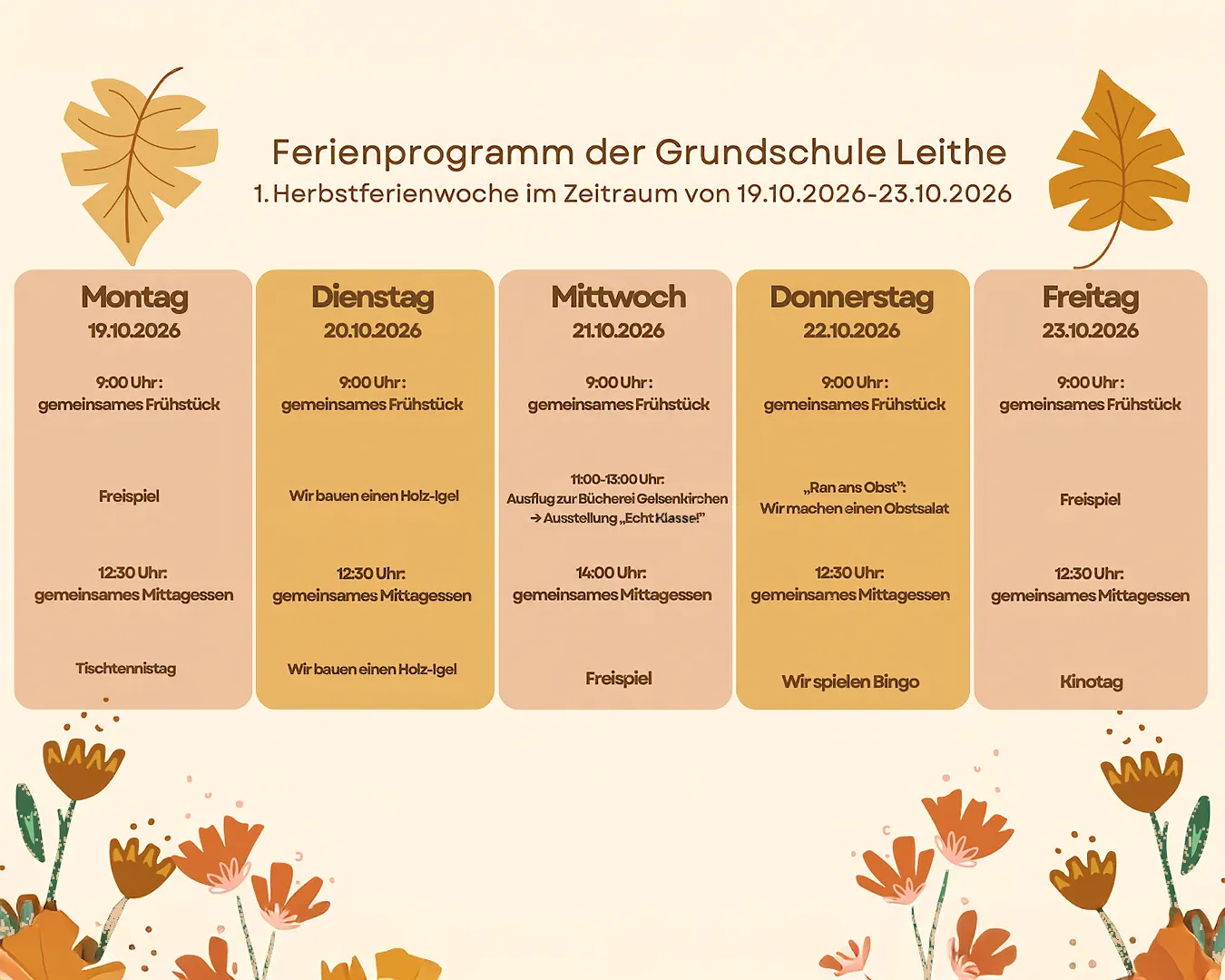 Herbstferienprogramm 1. Woche
