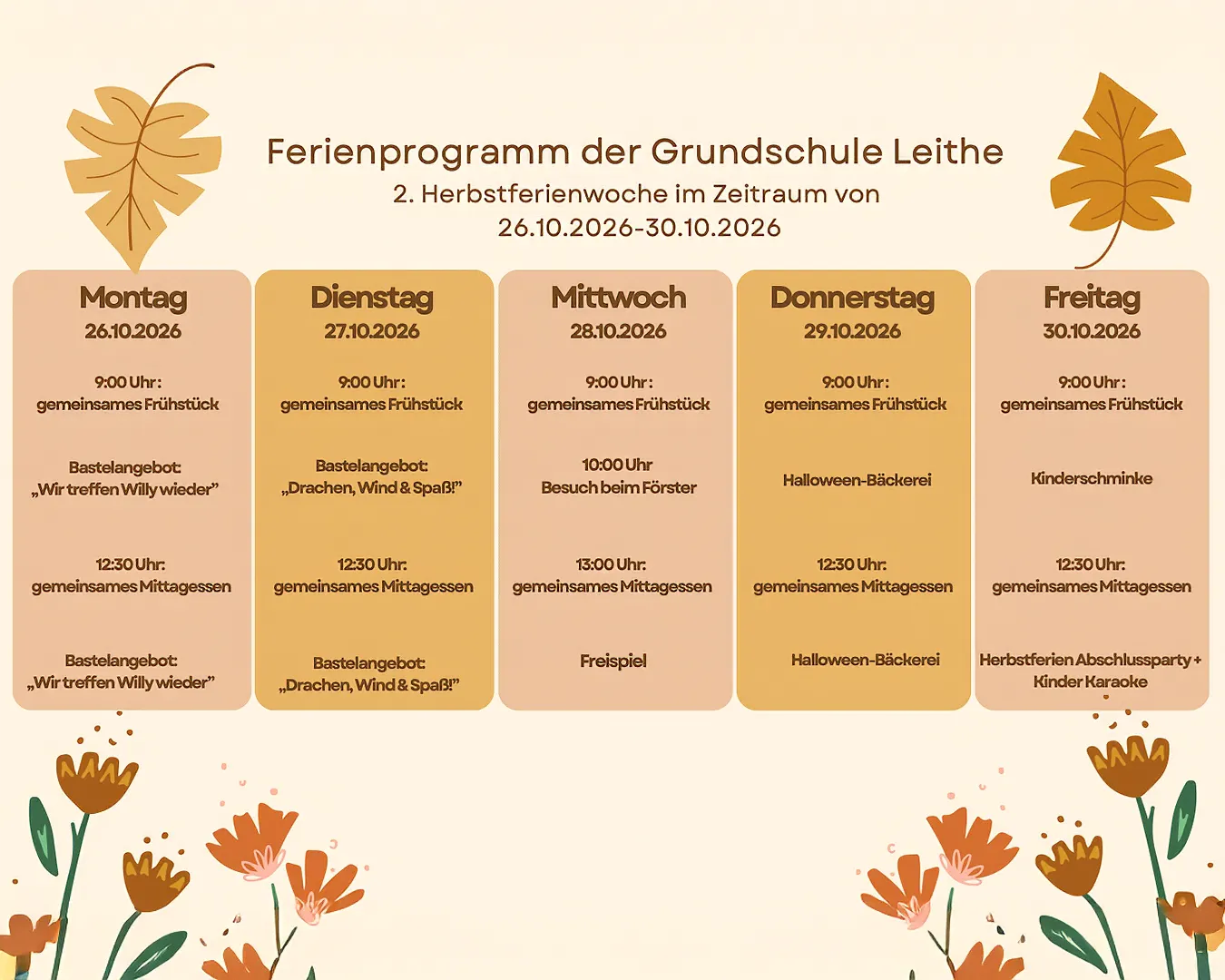 Herbstferienprogramm 2. Woche